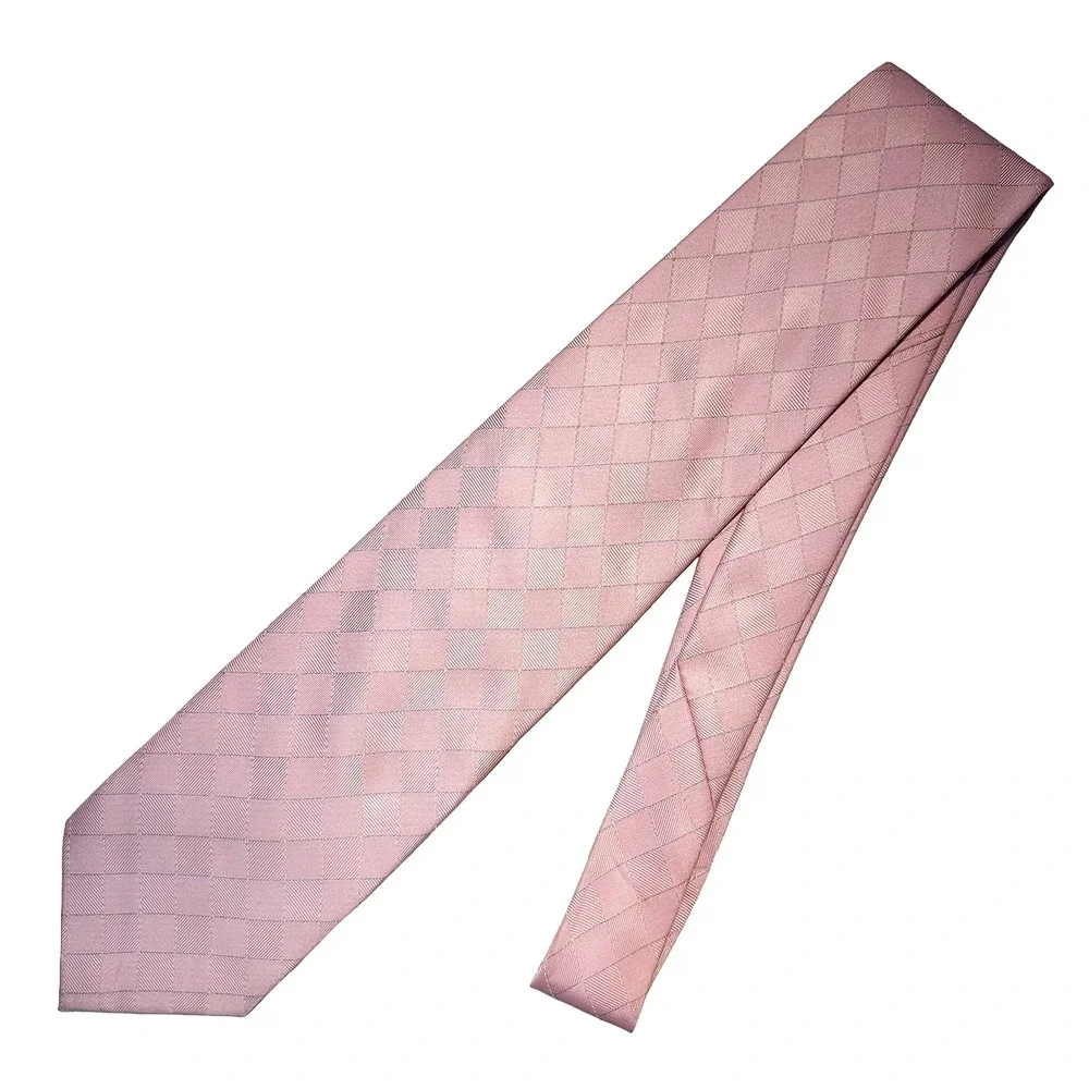 BURBERRY London Men's Checkered Neck Tie • 100% Silk •‎ two-tone pink